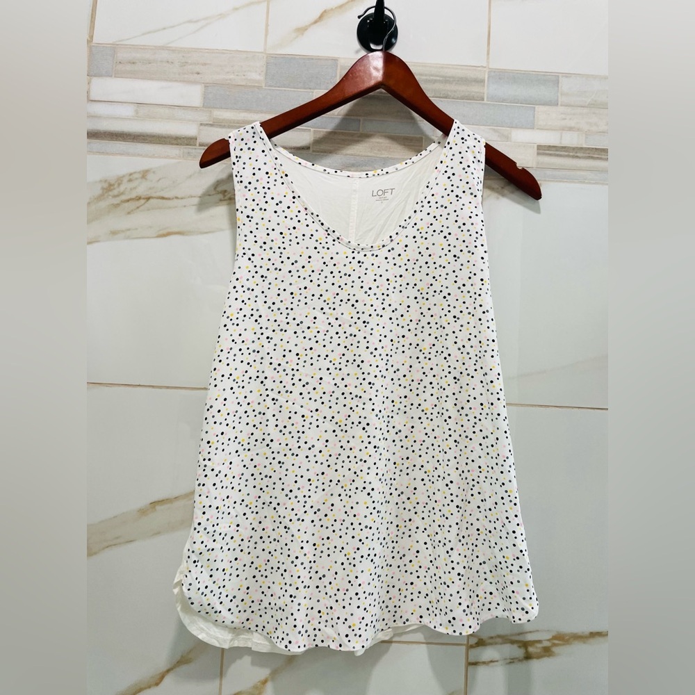 LOFT Multicolor Polka Dot Tank Top - Picture 8 of 14